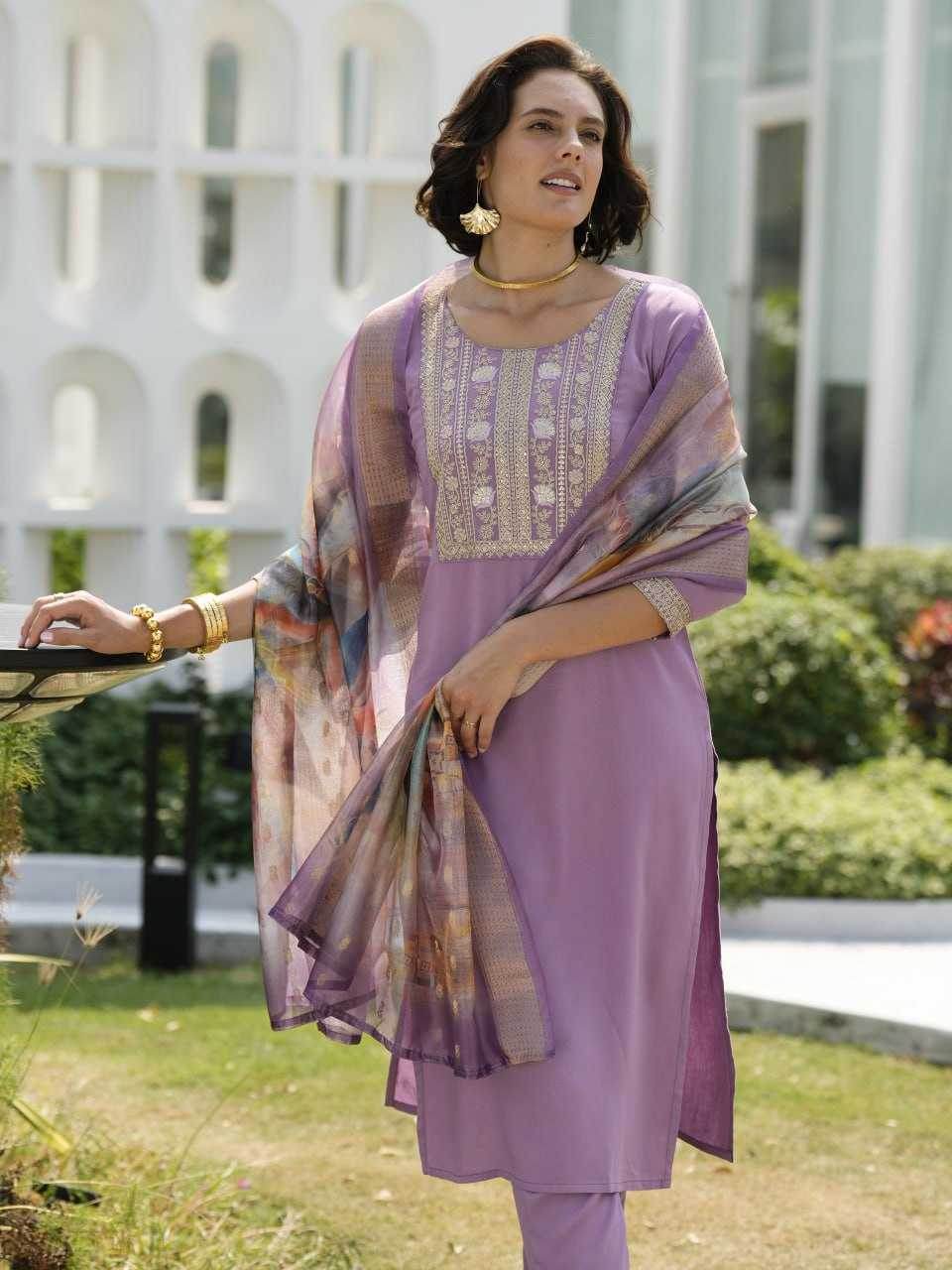 Viscose Rayon Embroidered Kurtis - MYLUXURY LANE ENTERPRISE
